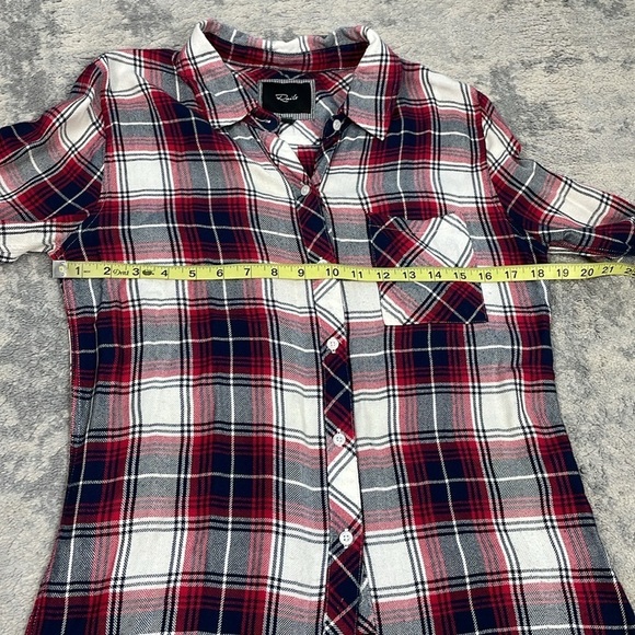 Rails Hunter Plaid Button Front Long Sleeve Shirt Flannel Red Navy Blue Sz S - Picture 7 of 11